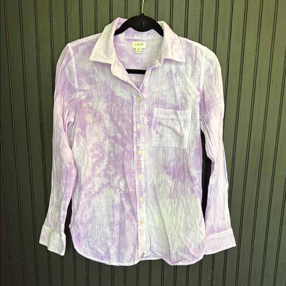 J. Crew Lavender Tie-Dye Shirt